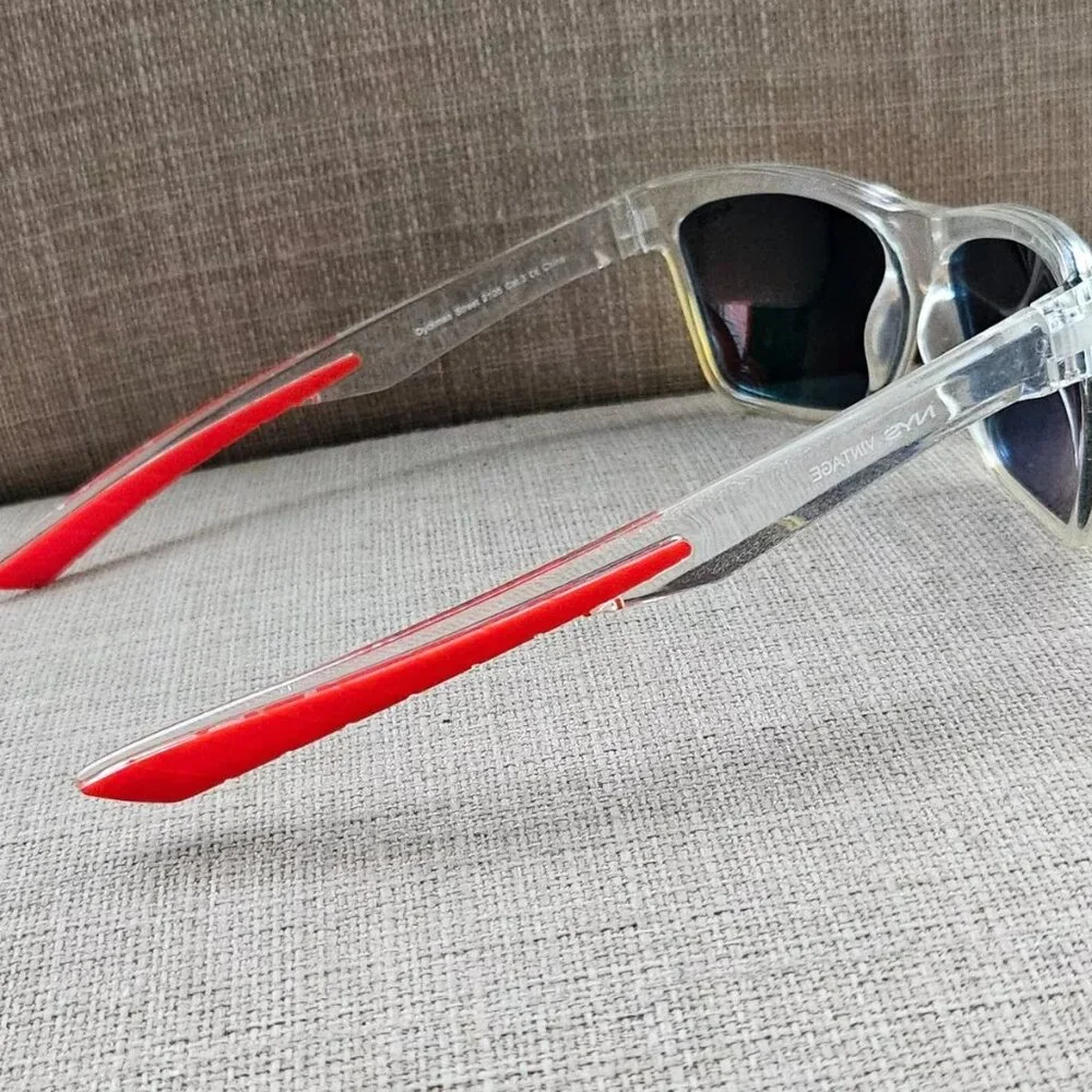 NYS Vintage Men Sunglasses Dyckman Street Mirror Lenses Clear Frame Eyewear